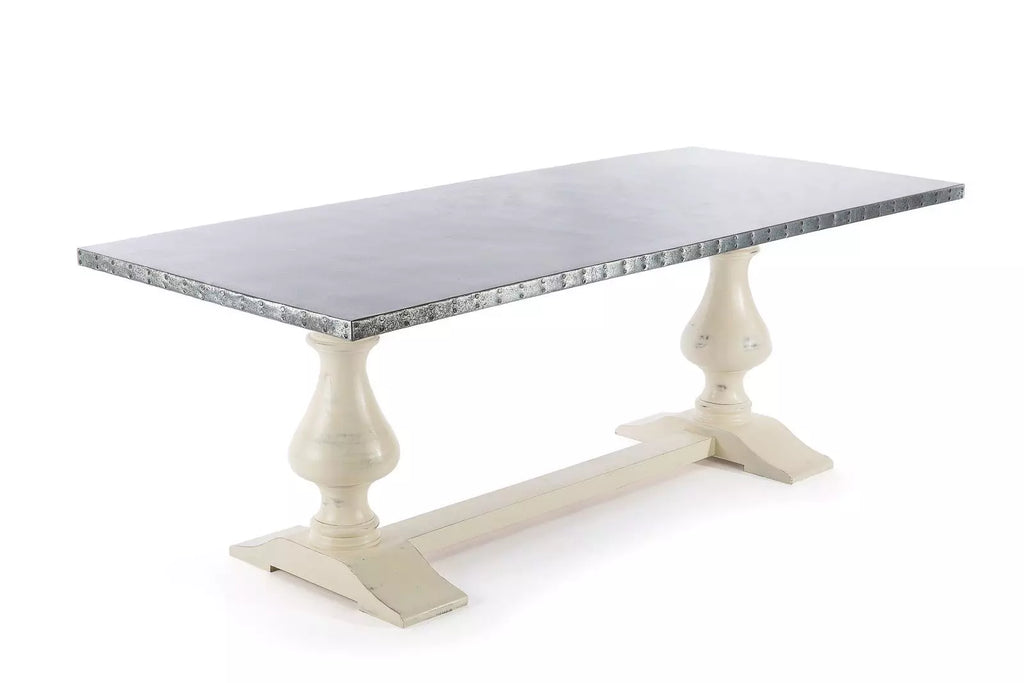 Lexington Trestle Zinc Dining Table - Custom Wood Furniture | Kingston Krafts
