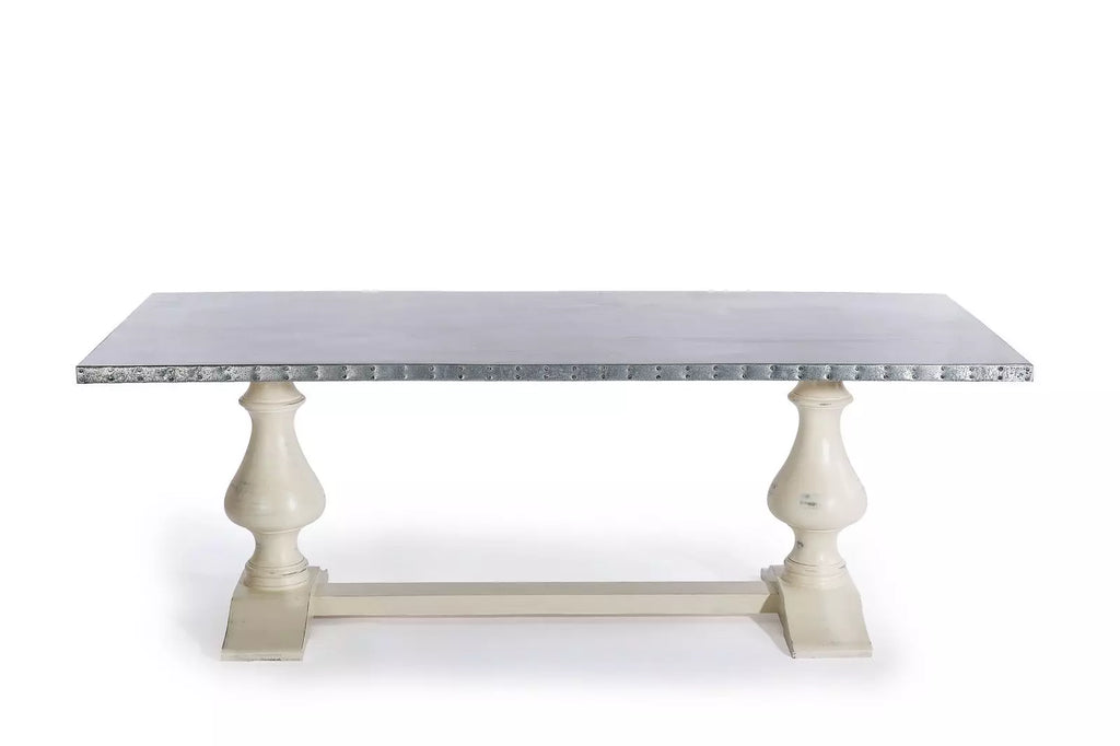 Lexington Trestle Zinc Dining Table - Custom Wood Furniture | Kingston Krafts
