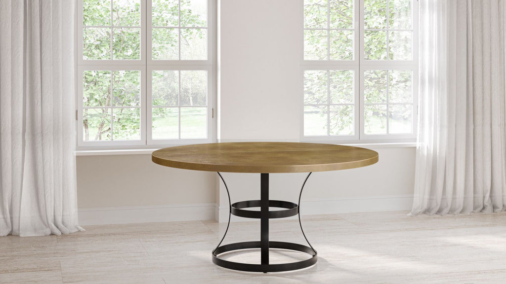 Madera Round Brass Dining Table - Kingston Krafts