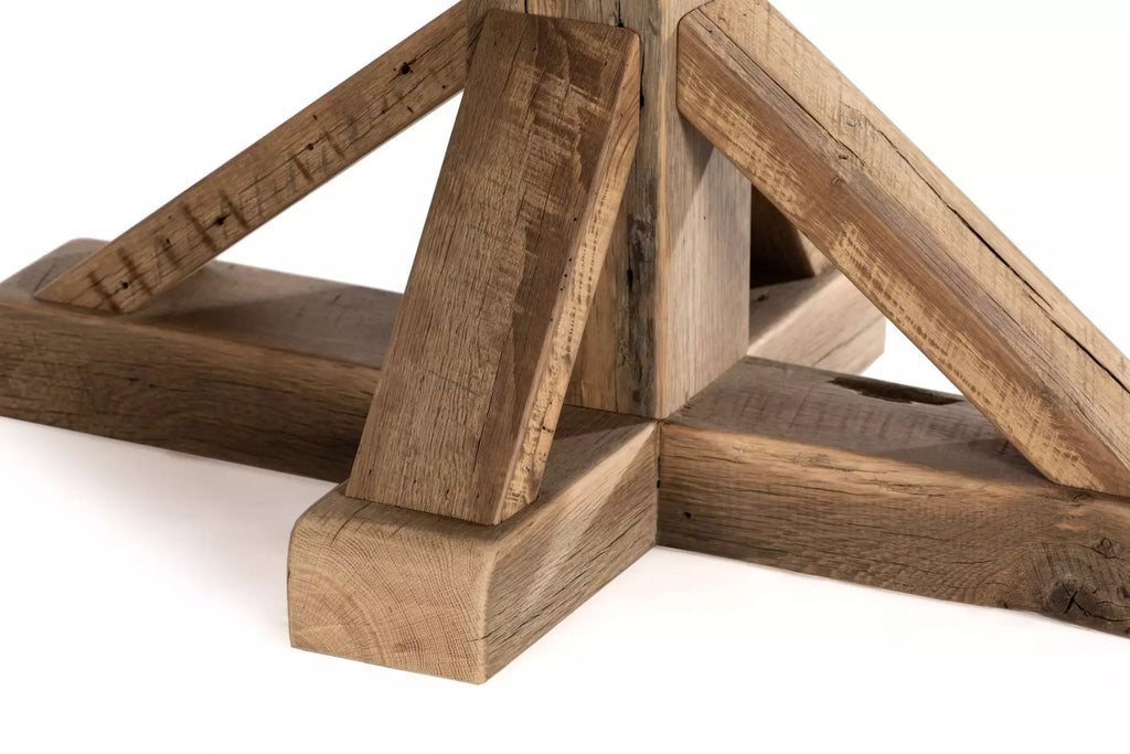 French Pedestal Oval Zinc Dining Table - Custom Wood Furniture | Kingston Krafts