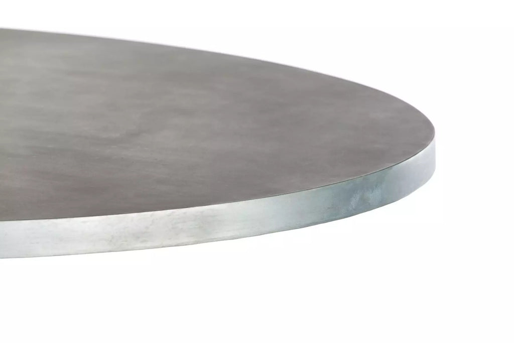 French Pedestal Oval Zinc Dining Table - Custom Wood Furniture | Kingston Krafts