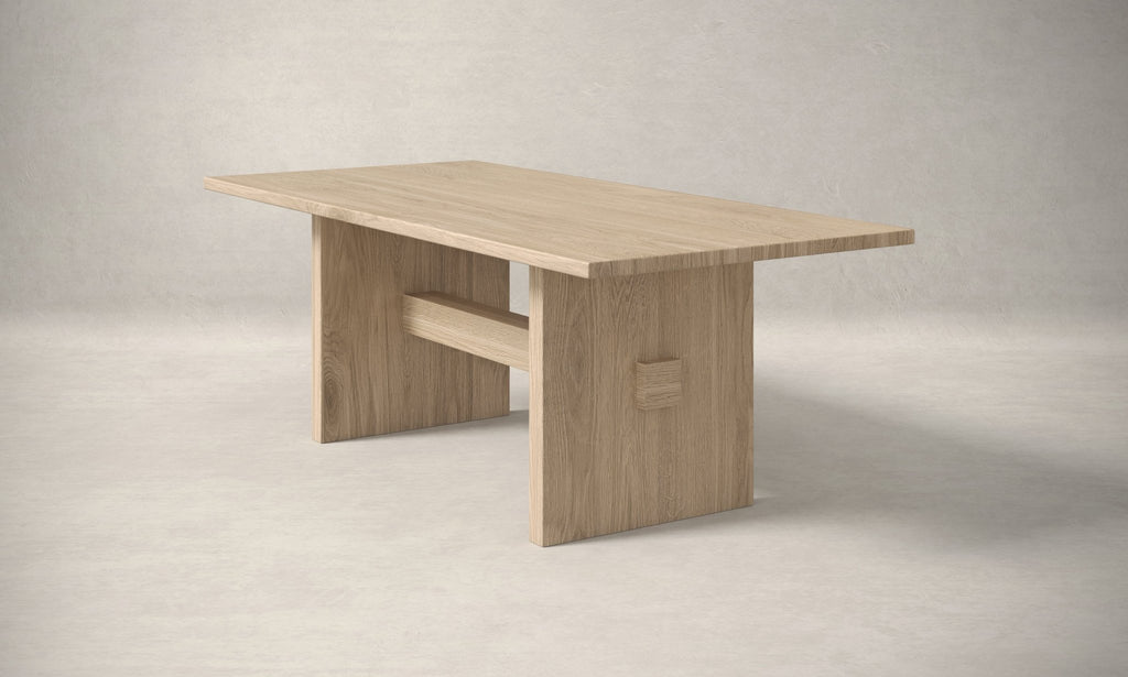 Redford Trestle White Oak Wood Dining Table - Kingston Krafts