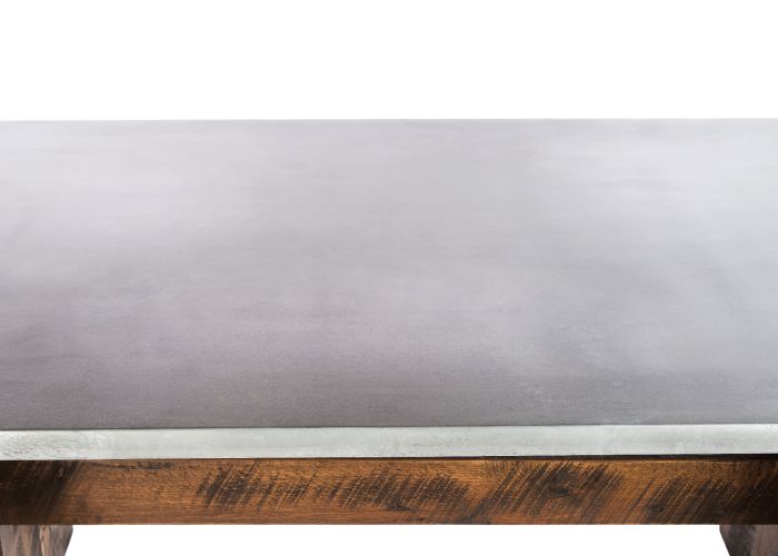 Redford Trestle Zinc Dining Table - Custom Wood Furniture | Kingston Krafts