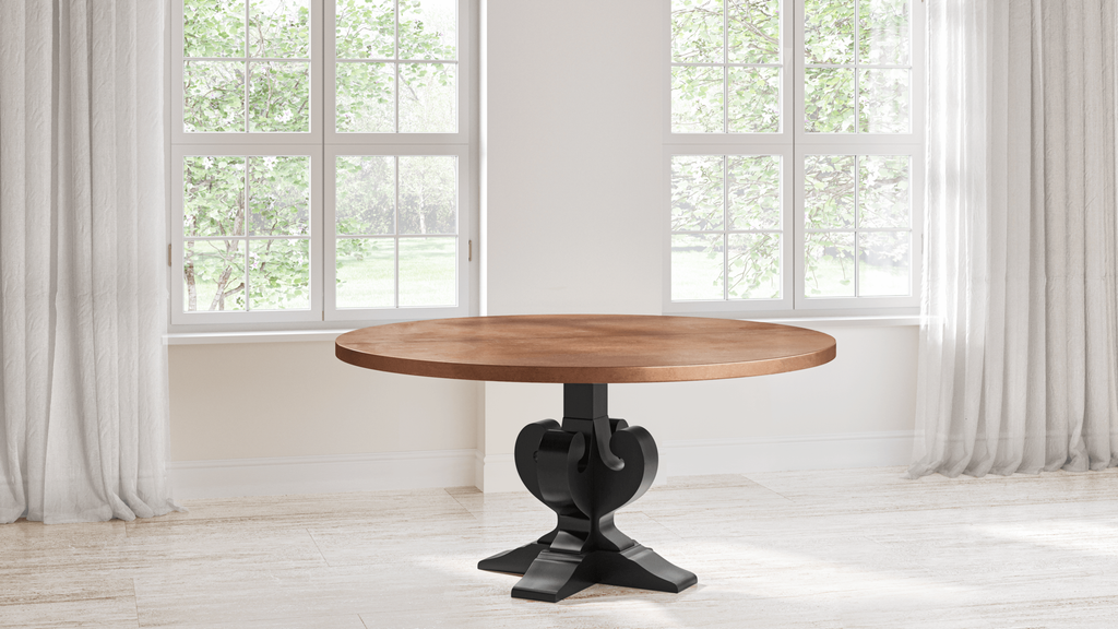 Fairfield Round Copper Dining Table - Custom Wood Furniture | Kingston Krafts