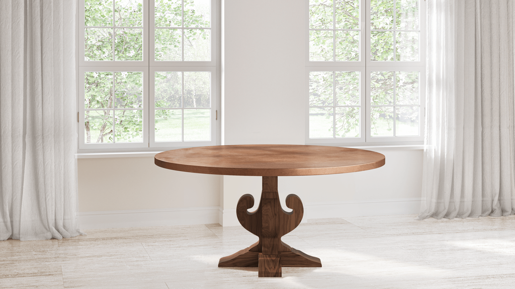 Fairfield Round Copper Dining Table - Custom Wood Furniture | Kingston Krafts