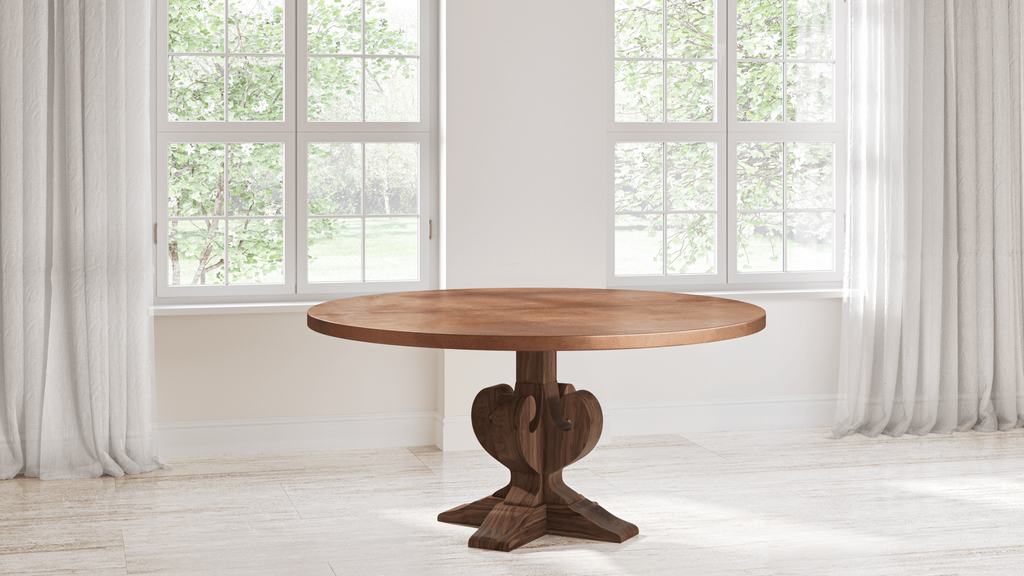 Fairfield Round Copper Dining Table - Custom Wood Furniture | Kingston Krafts