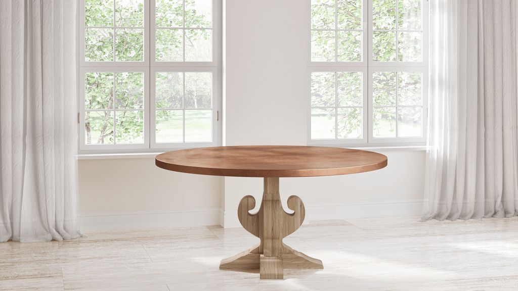 Fairfield Round Copper Dining Table - Custom Wood Furniture | Kingston Krafts