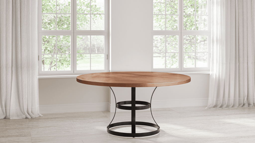 Madera Round Copper Dining Table - Custom Wood Furniture | Kingston Krafts