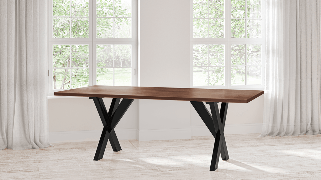 X Base Copper Top Dining Table - Kingston Krafts