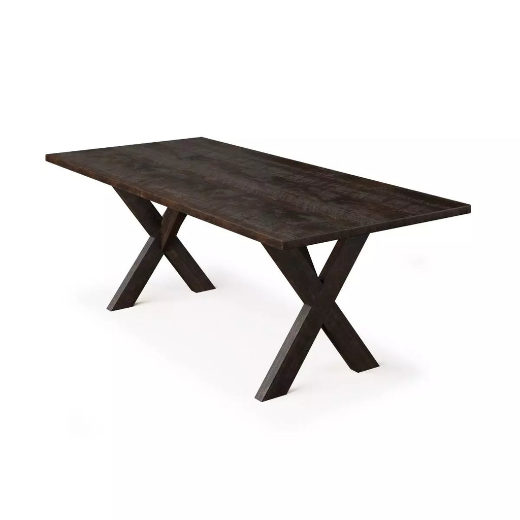 X Base Trestle Reclaimed Wood Dining Table - Custom Wood Furniture | Kingston Krafts