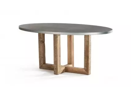 Winston Zinc Oval Dining Table 