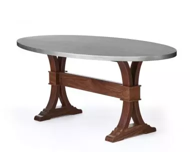 Hampton Trestle Zinc Dining Table