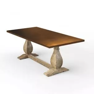 Dutch Trestle Bronze Top Dining Table