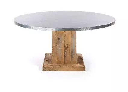 Santa Fe Round Zinc Dining Table