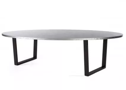 Trenton Oval Zinc Dining Table