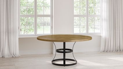 Madera Round Brass Dining Table