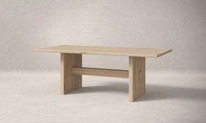 Redford Trestle White Oak Wood Dining Table