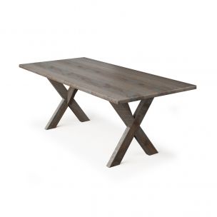 X Base Trestle Reclaimed Wood Dining Table