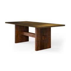 Redford Trestle Brass Top Table