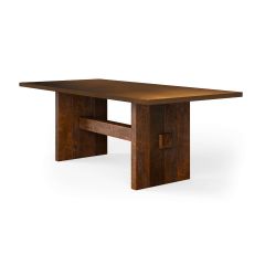Redford Trestle Bronze Top  Dining Table 