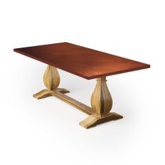 Dutch Trestle Copper Top Table-