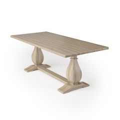 Dutch Trestle White Oak Wood Dining Table