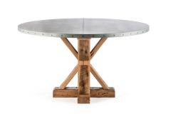 Round French Pedestal Zinc Top Table